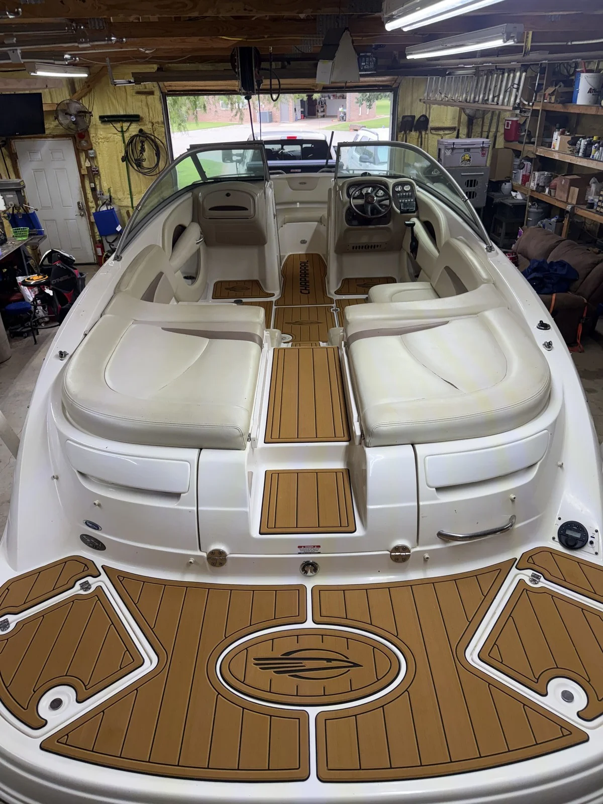 Non-Slip EVA Faux Teak Marine Mat Self-Adhesive 6mm Yacht Cockpit Pad for 2007-2008 Chaparral 236 SSI Boat Decking Easy Install