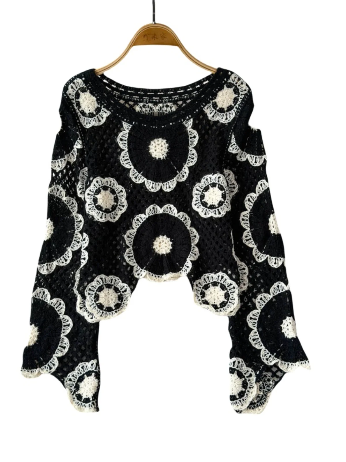 Abrigo de Punto Bohemio Vintage Informal Versátil de Manga Larga, Hoado, con Encaje, Borlas y Tejido Calado, para Primavera...