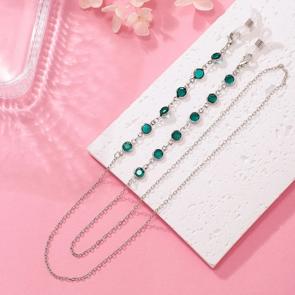 

Necklace Style Colorful Crystal Beads Eyeglass Holder Anti Drop Multicolor Glasses Chain Nonslip Mask Strap Eye Accessories