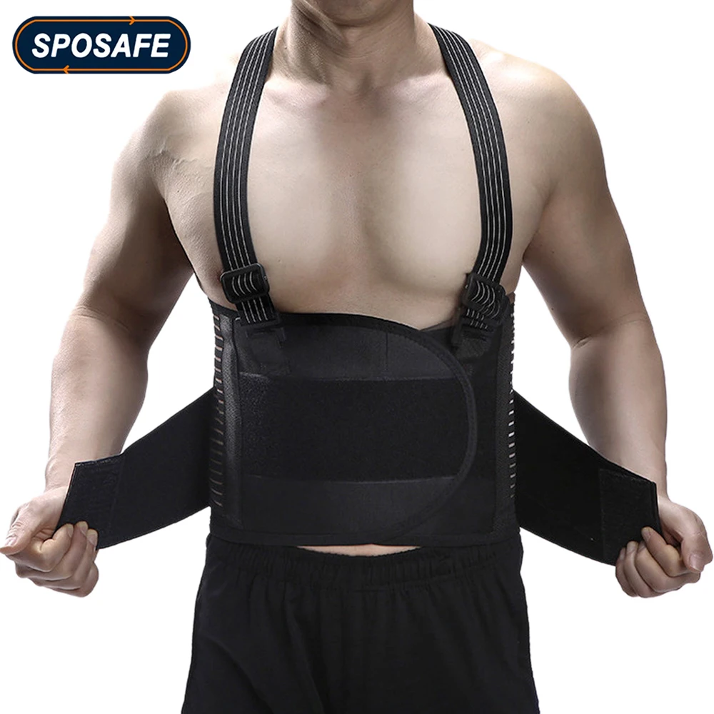 Industrial Work Waist Brace Removable Suspender Strap Heavy Lifting Safety Lower Back Pain Belt Construction Moving Warehouse