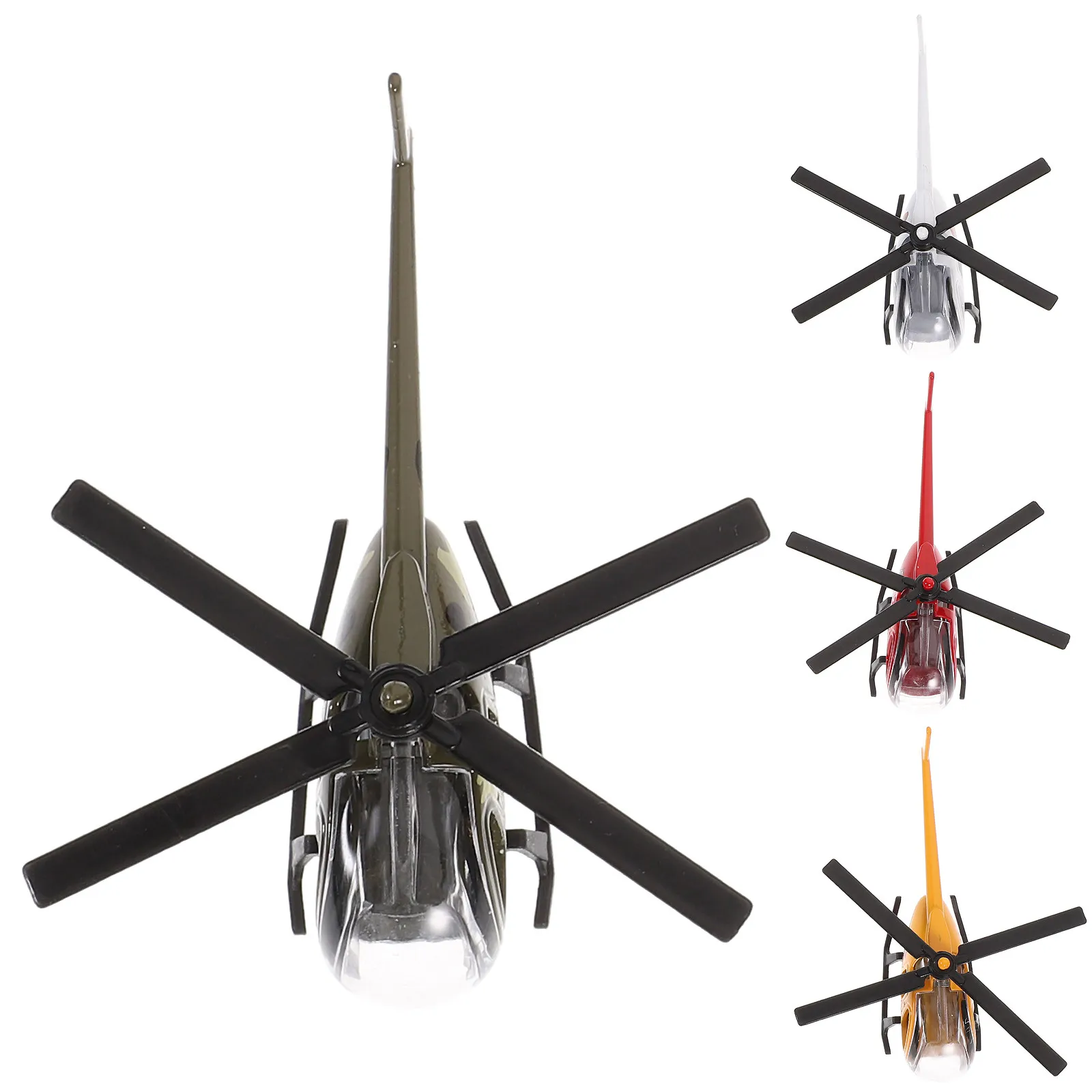 

4Pcs Compact Metal Plane Ornament Kids Style Helicopter Decor for Home Office Room Wall Shelf Interior Decoration Set