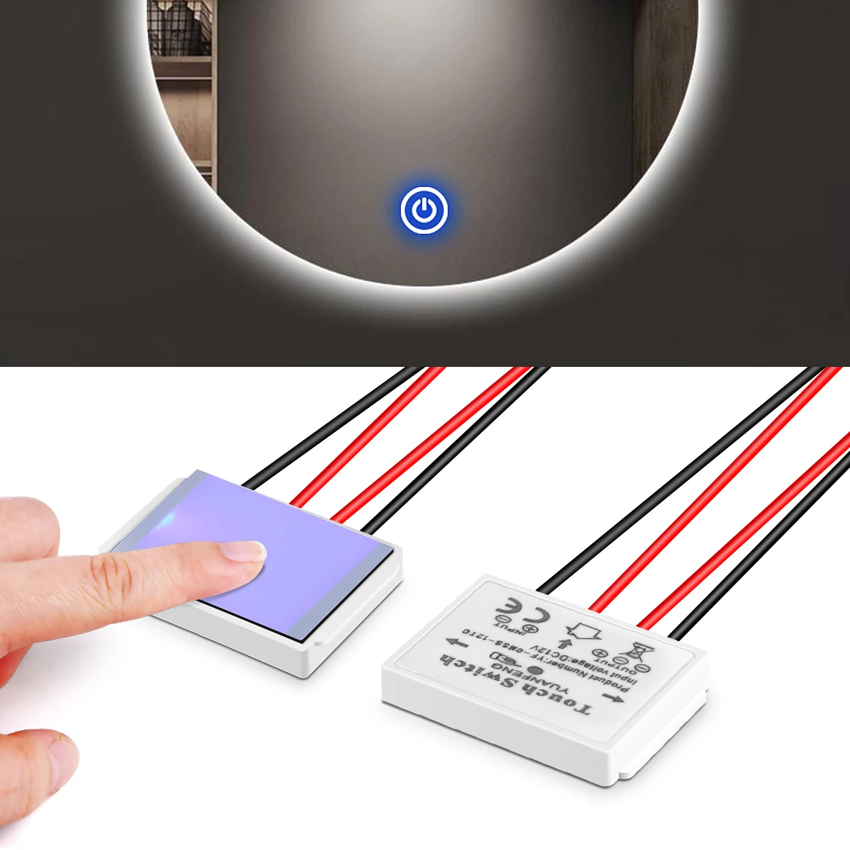 12V 5A LED ściemniacz pojemnościowy CCT regulowany przełącznik czujnika dotykowego do dekoracji podświetlenia lusterek łazienkowych