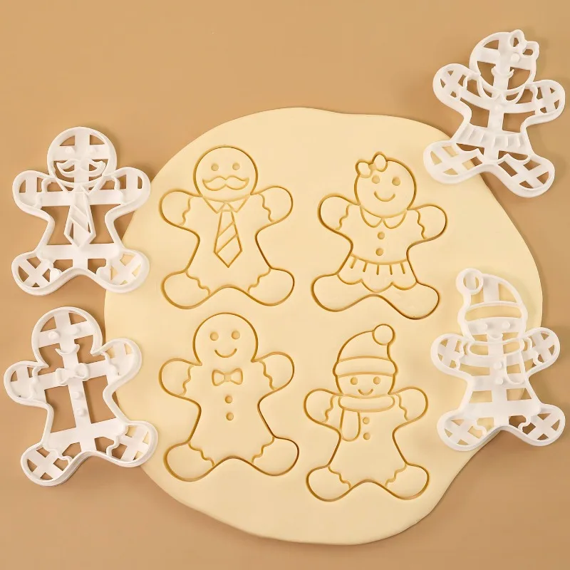 

Gingerbread Man Seal Mold Cartoon Seal Grinding Tool Embossing Tool Sugar Flipping Baking Biscuit Cutting Mold