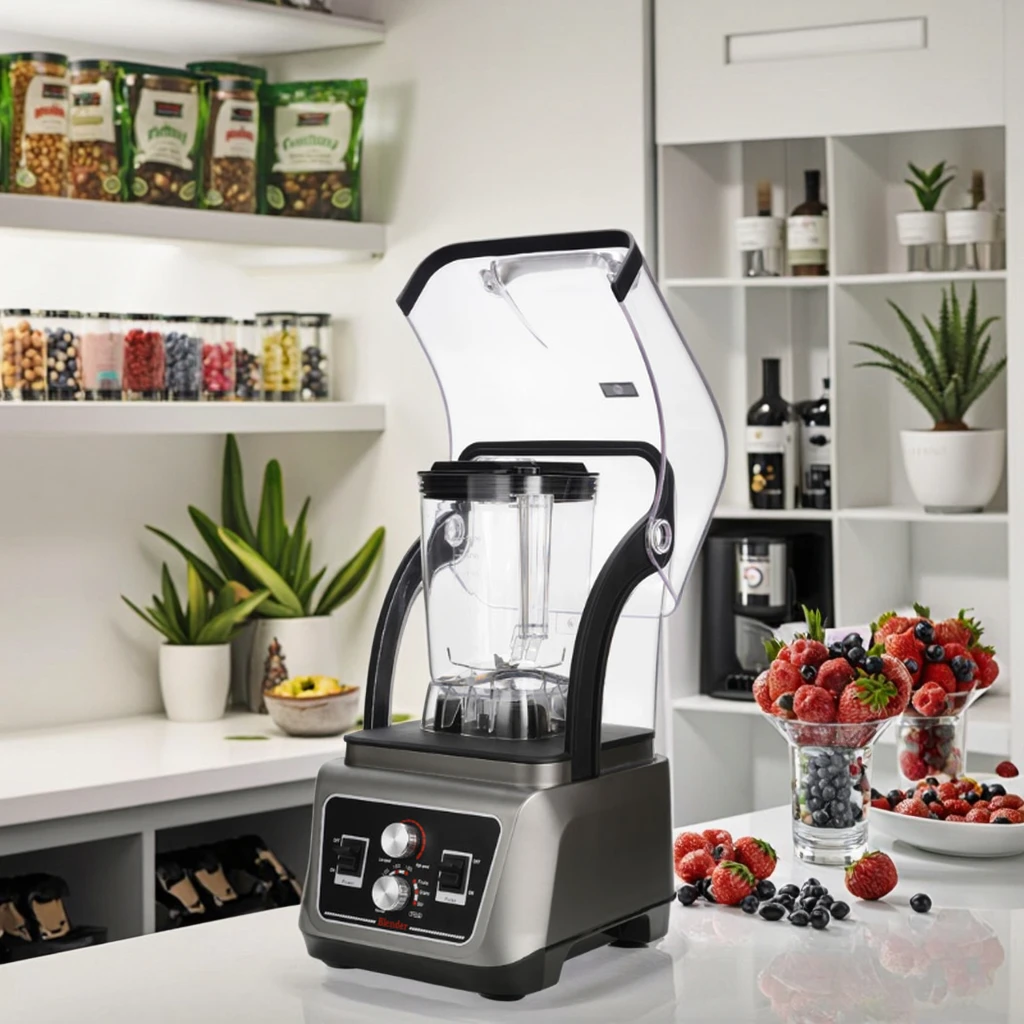 Commercial Soundproof Smoothie Maker Electric Juicer Mixer Food Processor for Fruit Vegetable Ice Crushing Milkshake Function