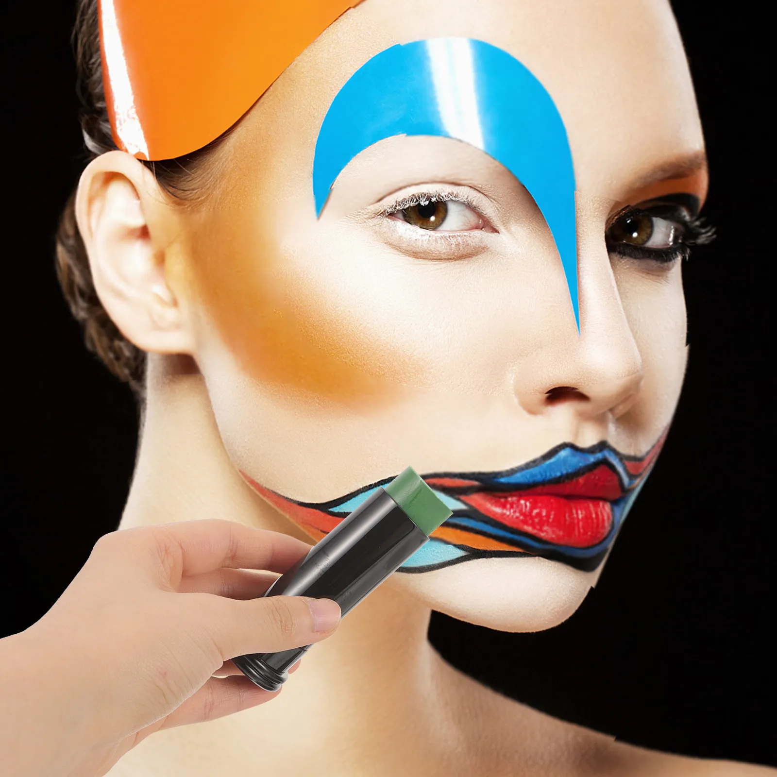 Face Paint Sticks Set 3pcs, Safe Non-Toxic Fast-Drying for Halloween, Cosplay & Festival Face Body Art