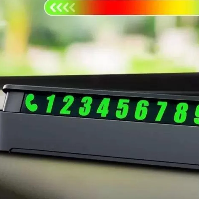 Luminous Temporary Parking Car Phone Number Plate 1Pcs Portable Hideable Auto Accessory for Daily Car Parking Use