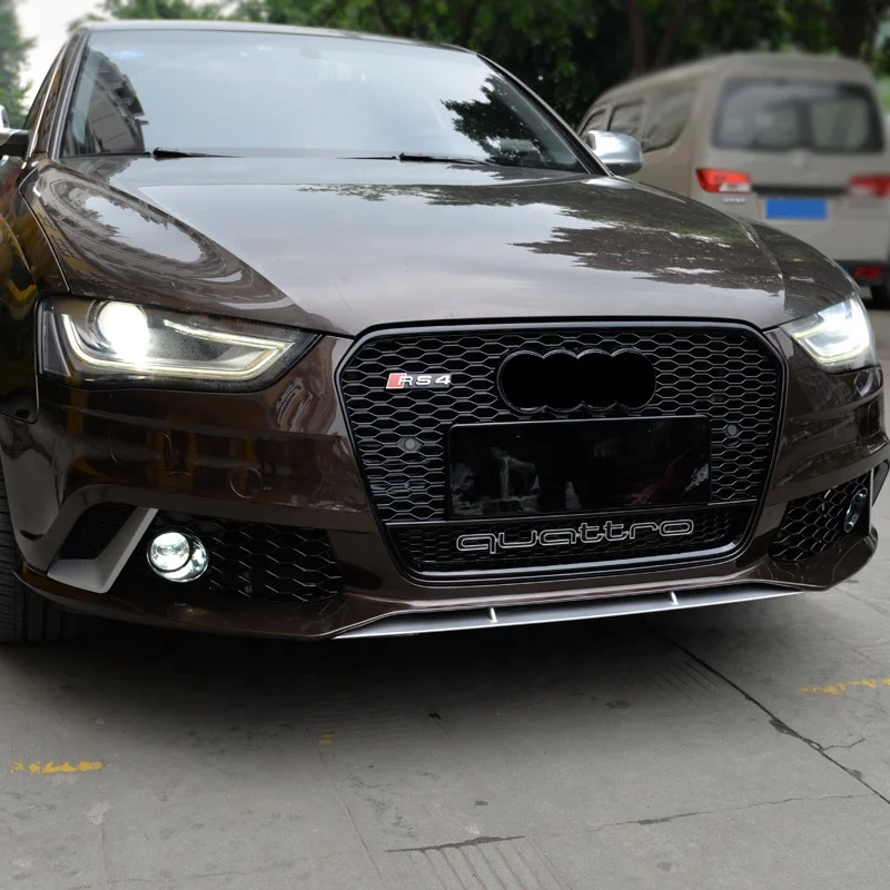 For 2013-2016 A4 B85 RS4 Style Body Kit PP Plastic ABS Material Front Bumper with Grill for 2013 2014 2015 2016 Models