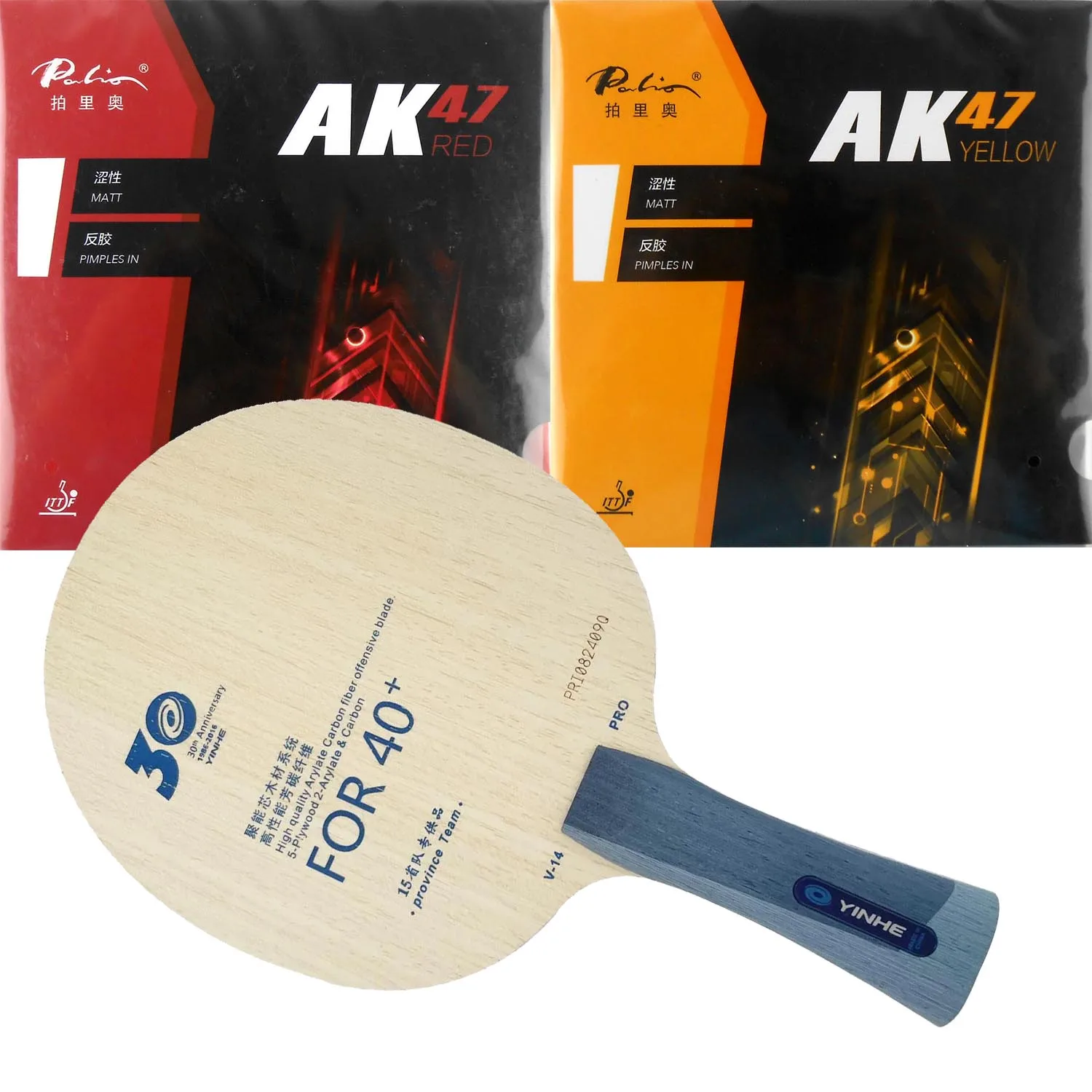 

Pro Combo Racket YINHE V14 V-14 pro Table Tennis blade with Palio AK 47 AK47 red and ak47 yellow PingPong rubber With Sponge