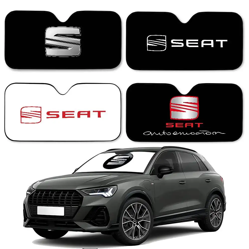 Auto Logos S-SEAT Car SunShade Windshield Funny Sun Shade Foldable UV Ray Sun Visor Protector Sunshade For Front Window