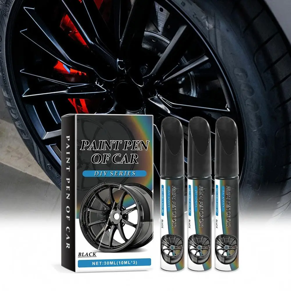 3pcs Car Wheel Hub Scratch Repair Paint Pen Scratch Remover Touch Up Paint Diy Vehicle Wheel Fast Repair Tool