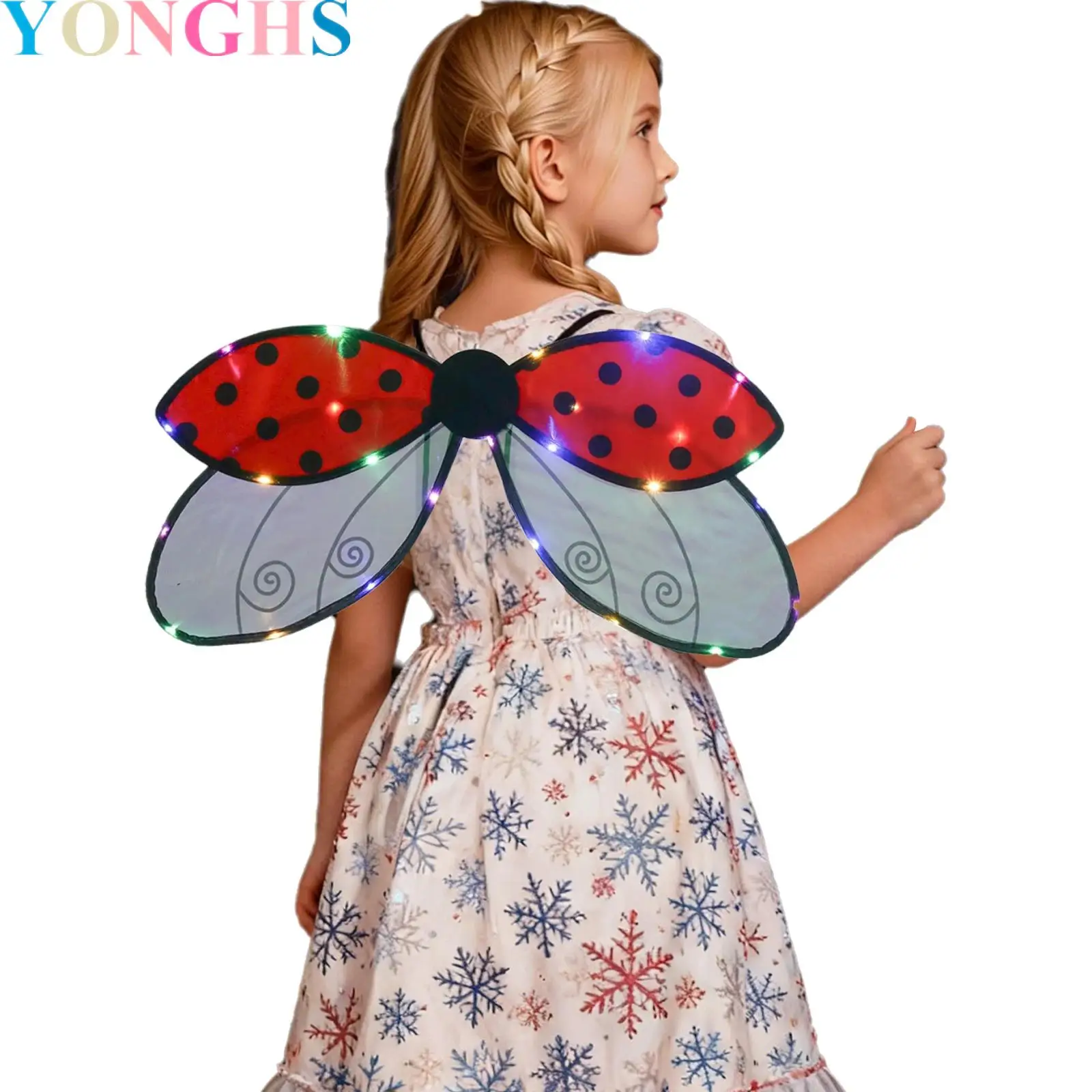 

Kids Insect Cosplay Wings Lady Bug Dress Up Wings Cosplay Costume Accessory for Stage Performance Festival Themed Activities