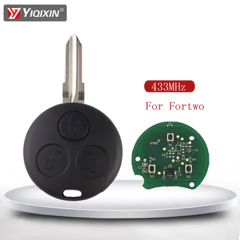YIQfeast-Clé de voiture à distance, entrée sans clé pour Mercedes Benz, Smart Fortwo 433, Forfour 450, Roadster City Coupé Cabrio 451-1998, 2006 Mhz