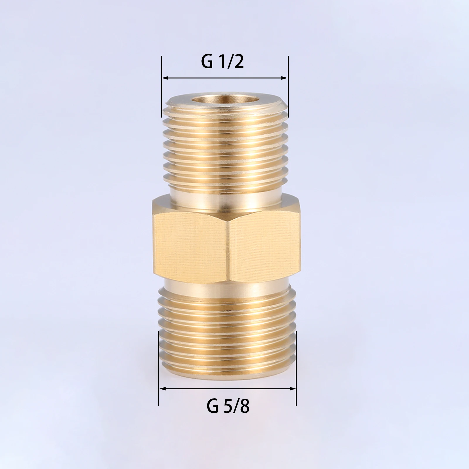 1PC Brass Adapter Fit for Oxygen Cylinder Male G5/8 22.7mm To Male G1/2 20mm Thread Connector Oxygen Cylinder Connector 44*24mm