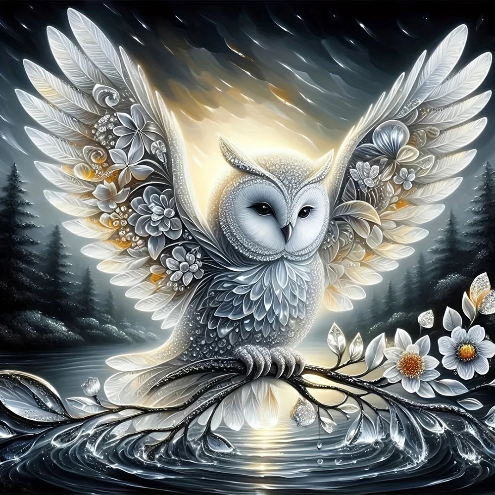 EverShine 5D Diamond Painting Owl Full Square Round Drill Embroidery Animal DIY Mosaic Creative Leisure Home Decoration Gift