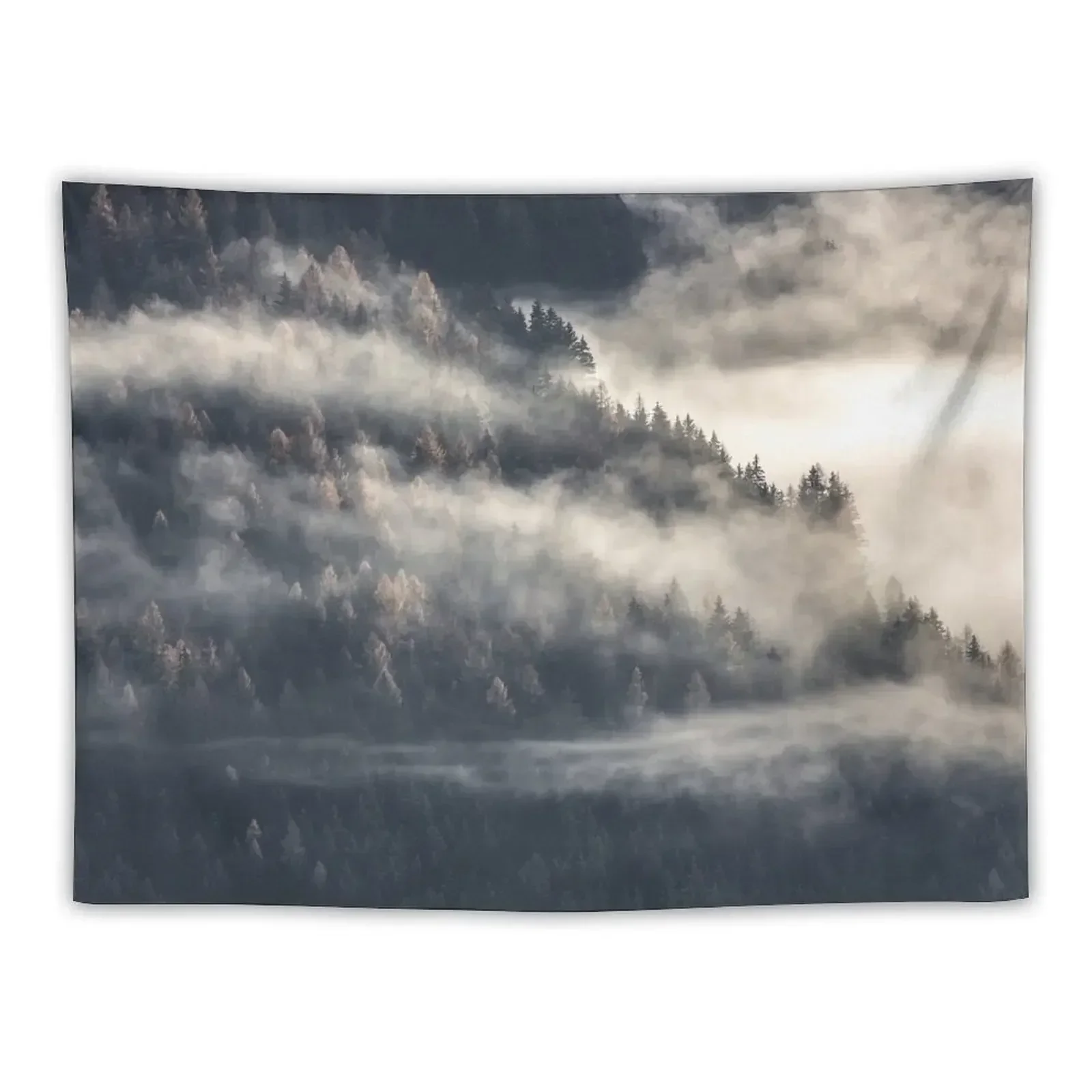 

Foggy Forest Trees in the Woods Tapestry Wallpaper Carpet Wall Aesthetic Decoration Tapestry