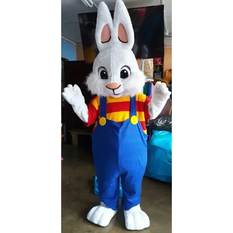 

Easter Rabbit White Plush Bunny Mascot Costumes Full Animal Fursuit Halloween Carnival Party Dress Up Costume for Adult