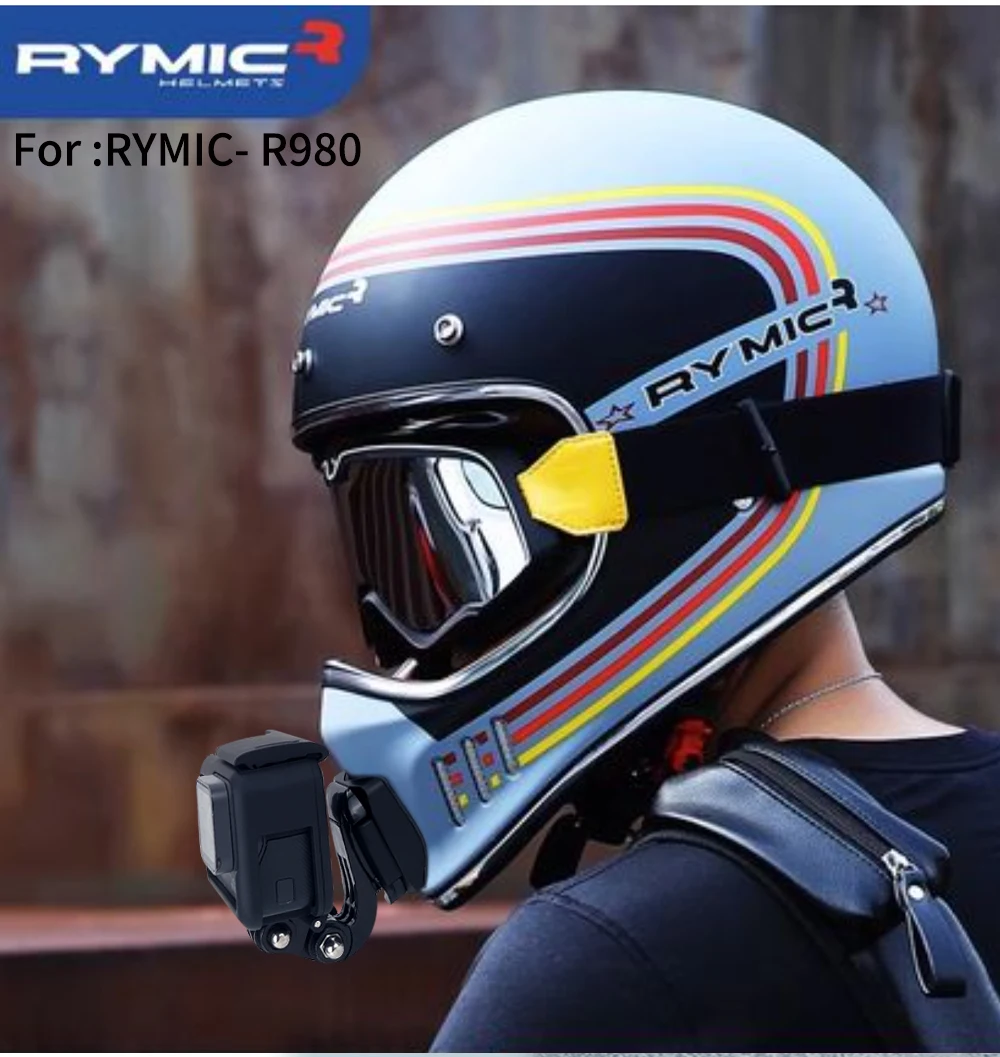 For RYMIC R935 977 980 V80 Motorcycle Customized Helmet Chin Mount for GoPro Max hero11 Insta360 oneRs Sports Camera Accessories