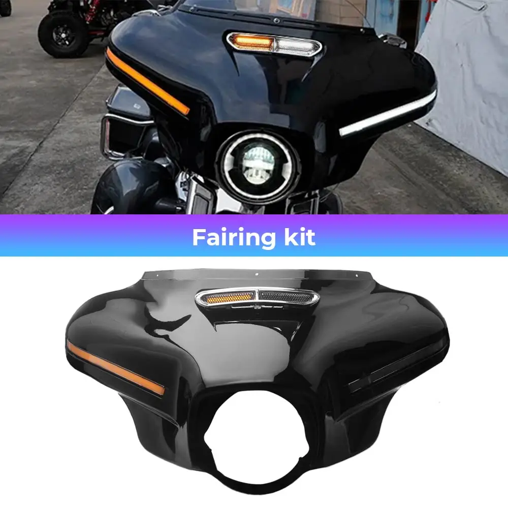 

Обтекатель для мотоцикла с LED-поворотниками, подходит для Harley Touring Electra Glide Street Glide Tri Glide 2014-2025, хромированный, с вентиляционными отверстиями