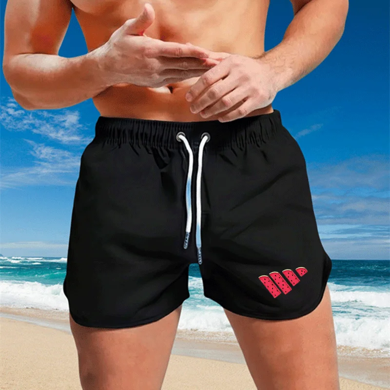 Summer Men Sports shorts Simple print Drawstring lightweight suitable for jogging basketball beach wear Fitness Bottoms