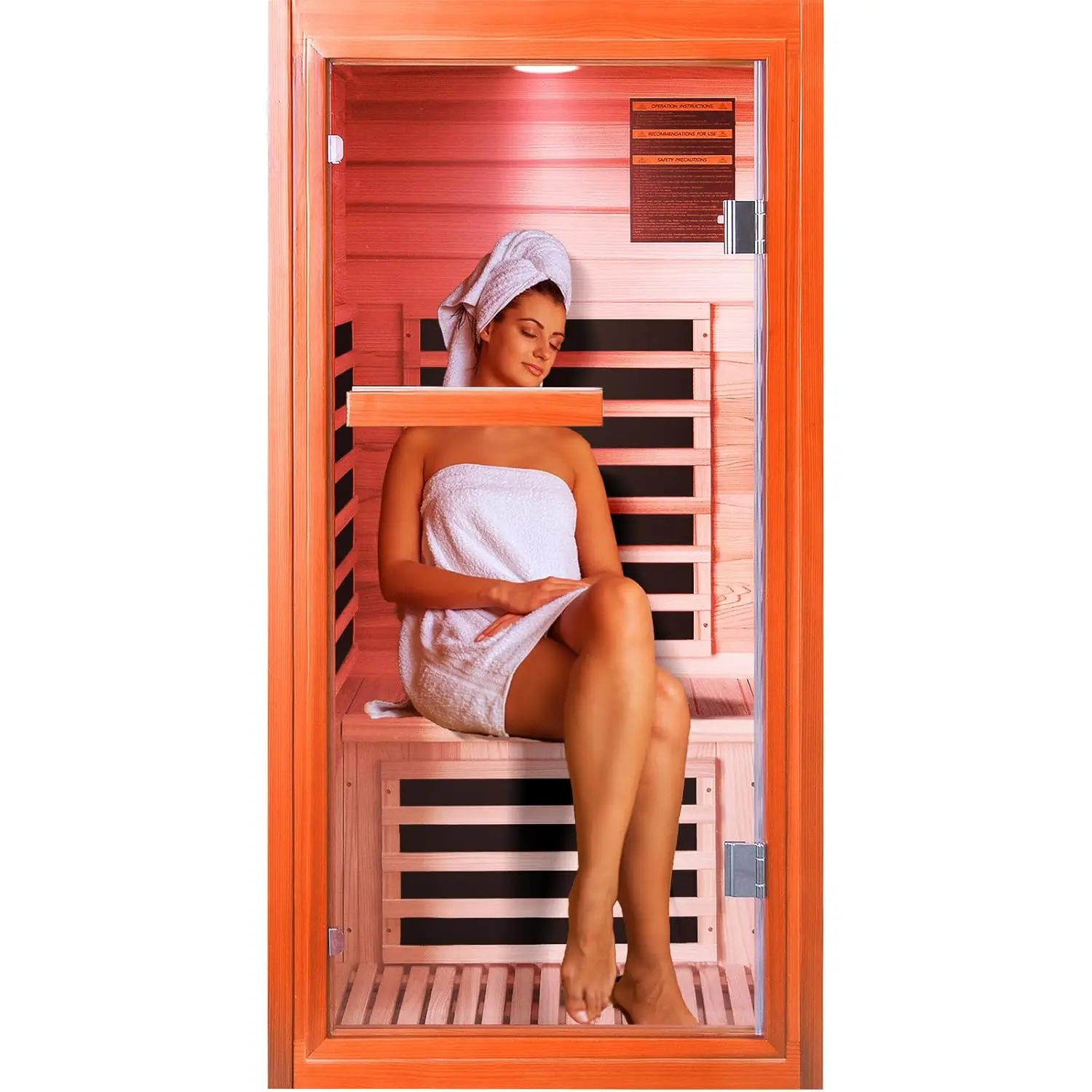 

Sauna, Far Infrared Saunas for Home 1 Person Wooden Sauna 1065W/120V Low Emf Dry Sauna Indoor Sauna Room with, Customized