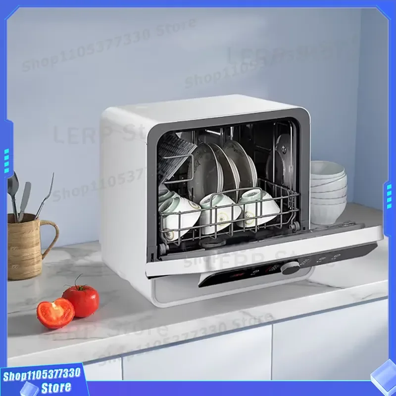 EU 220v Mini Dishwasher for Apartment 4 Sets Desktop/Build-in Multi Function Dishes Washing Machine Touch Screen