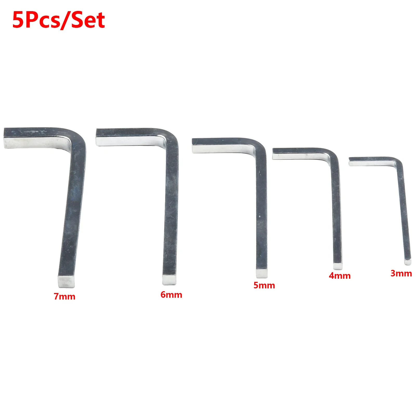 5Pcs L Shape Square Head Wrench Square Key 4 Point Wrench Screwdriver Set 3-7mm For Tightening Screws Portable Repair Hand Tool