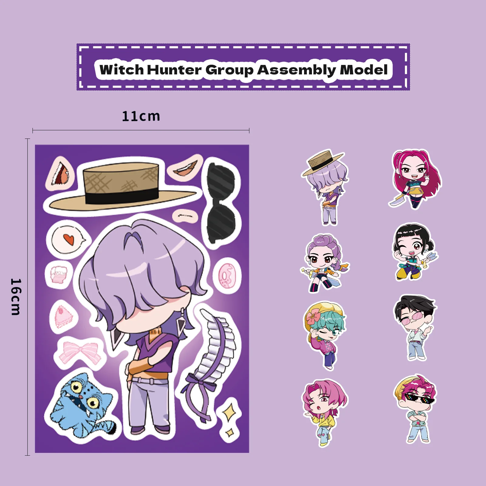 8/16 ورقة مضحك Kpop شيطان الصيادون جعل وجه لغز ملصقات الاطفال جعل الخاصة DIY لعبة الأطفال بانوراما التعليم لعبة هدية #6