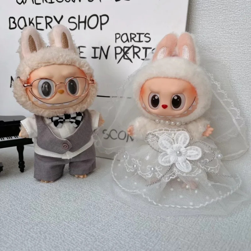 

Новый запас, подходит для свадебного платья Labubu 17 см, модный и креативный комплект костюма, милые мини-аксессуары, аксессуары для свадебной куклы