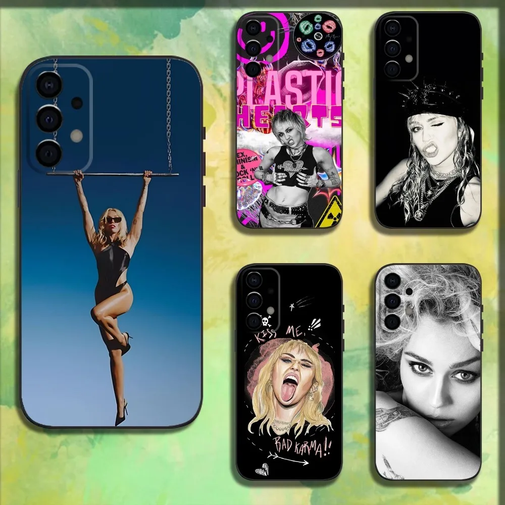 Singer M-Miley C-Cyrus Phone Case For Samsung Galaxy A13,A21s,A22,A31,A32,A52,A53,A71,A80,A91 Soft Black Cover