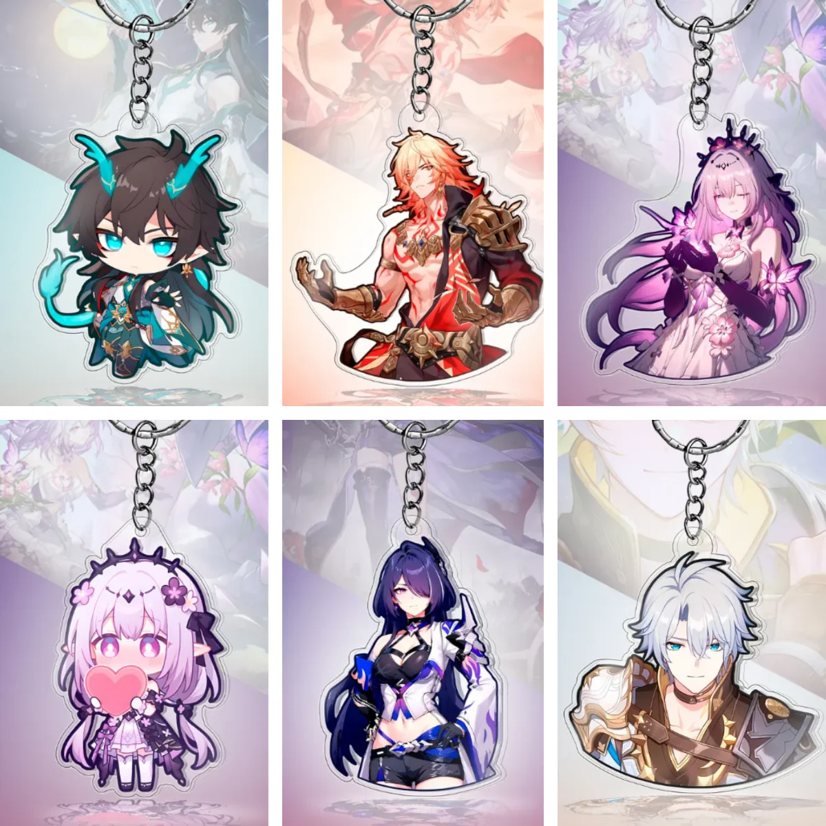 

5Cm Acrylic Key Buckle for Honkai: Star Rail Jiaoqiu Sparkle Acheron Sunday Character Peripheral Keychain Pendant Premium Gift