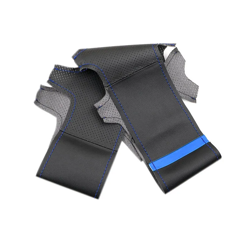 Braids on Car Steering Wheel For Mercedes Benz E Class W212 2009 2010 2011 2012 Microfiber Perforate Leather Cover Trim blue bar