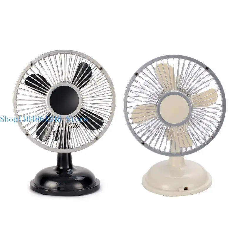 652F 2-Speed Oscillating Table Fan 5.7'' USB/AA Battery Powered Desk Fan for Boy Girl