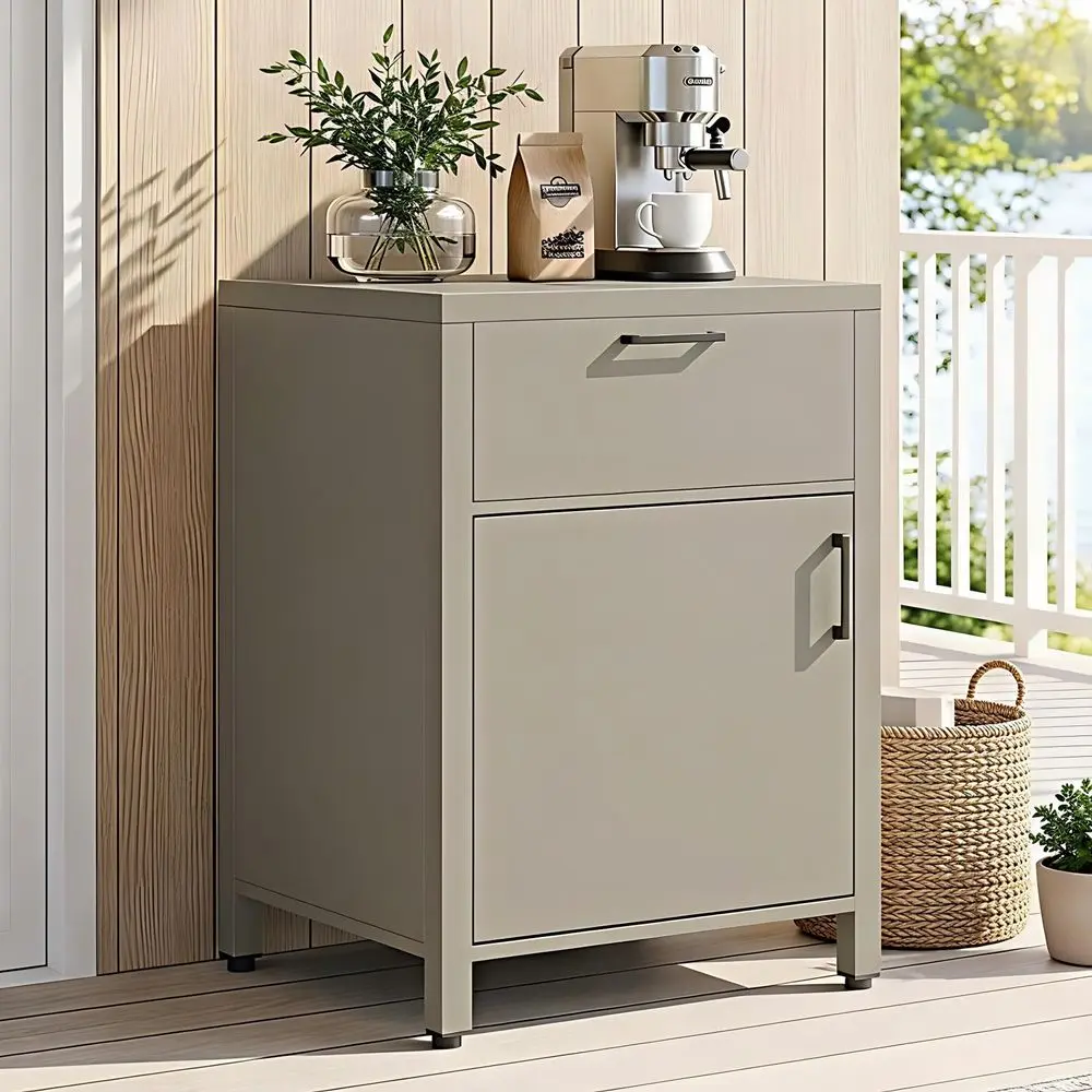 

Outdoor Storage Cabinet with Drawers, Aluminum Modular Outdoor Kitchen, All Weather Kitchen Island for Patio, BBQ, Backyard