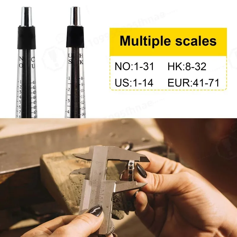 Black Single Rod Manual Ring Stretcher Reducer Ring Size Adjustment Tool with Multi‑Size Molds for Jewelry Repair