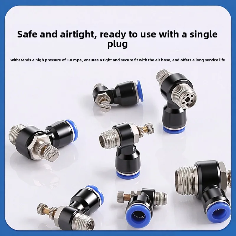 توصيل سريع صمام الخانق 01 هوائي 6 قابل للتعديل 02 اسطوانة صمام التحكم في السرعة SL4 الموضوع 8-M5