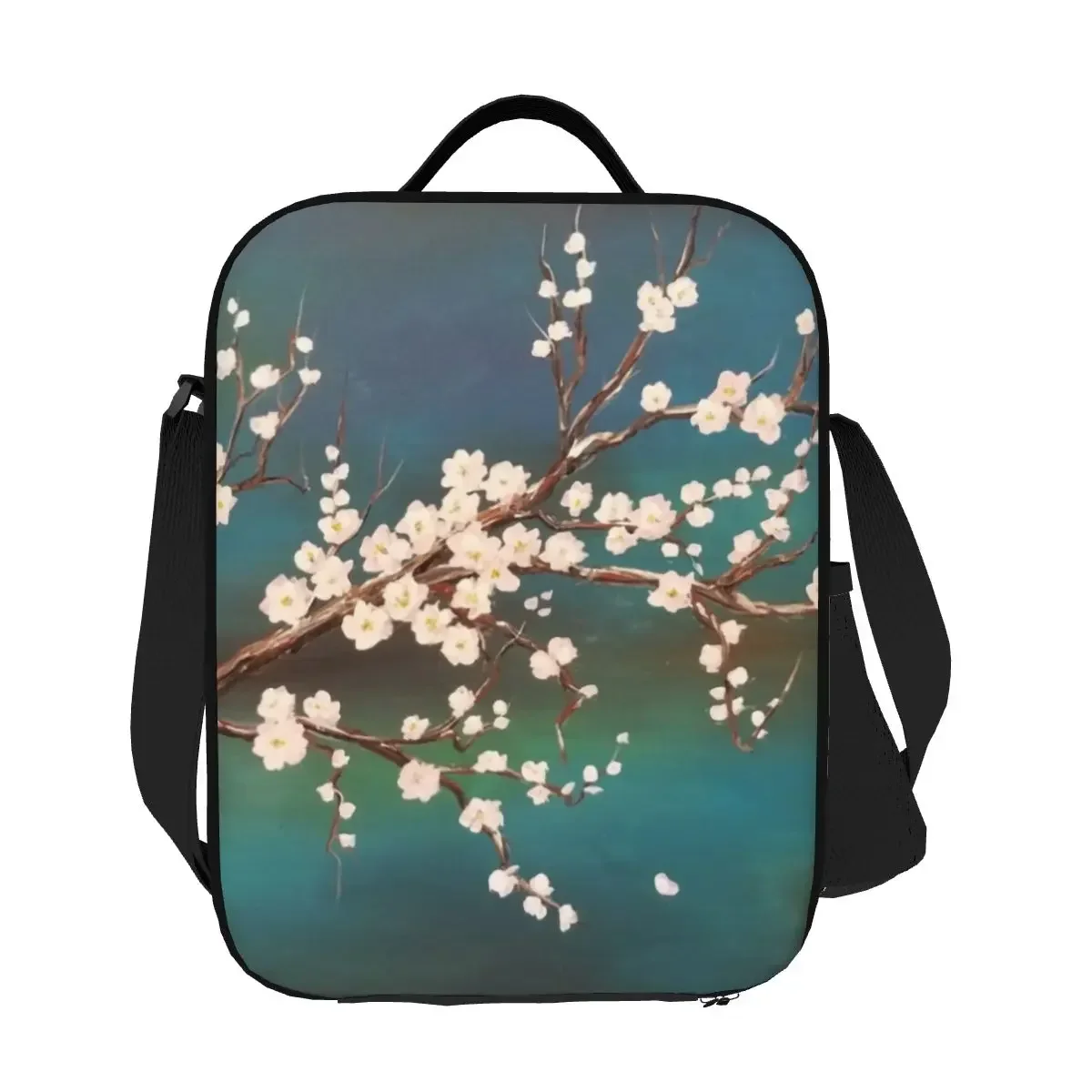 Japan Sakura Cherry Blossom Insulated Lunch Bag for Women Flower Thermal Cooler Lunch Tote Office Picnic Travel