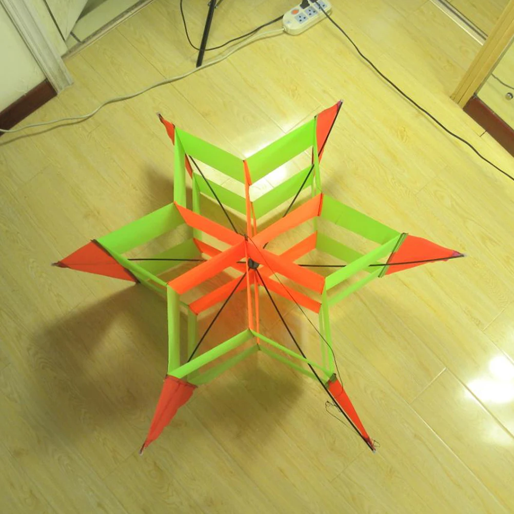 Pruimenbloesem Vlieger Doek Veilig Buitenspeelgoed Heldere Kleurrijke Vorm Stereo Plezier Creatieve Familie Decoratie Zeshoekige Vlieger