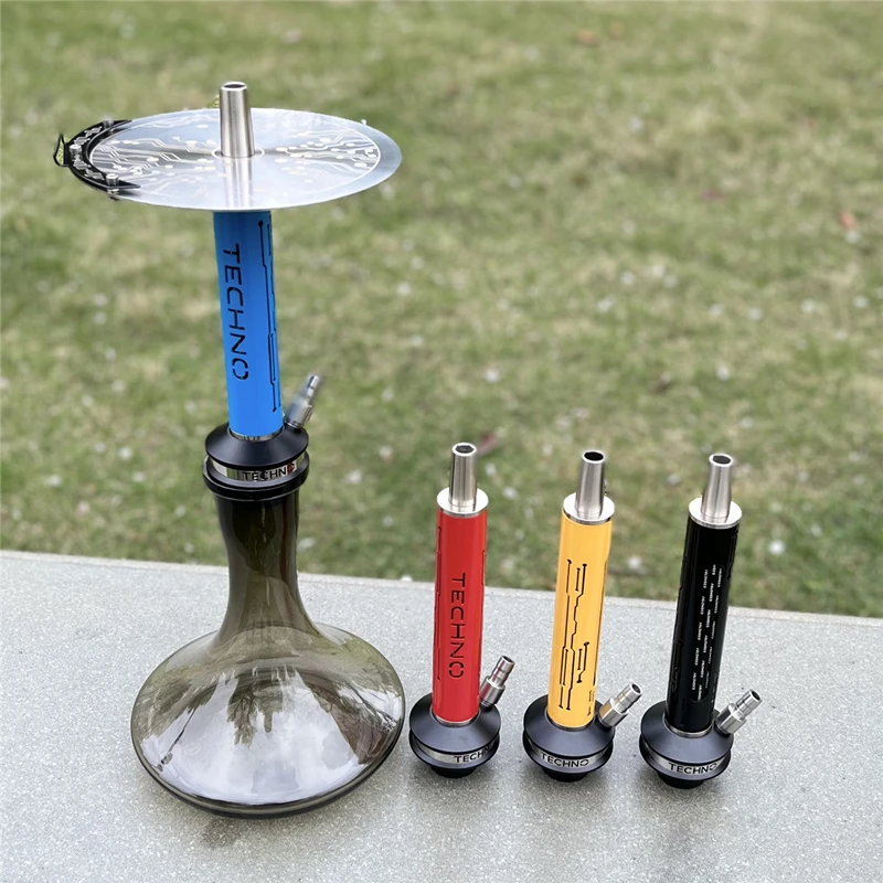 TECHNO Shisha narghilè Modle staccabile stelo in alluminio controllo della trazione acqua fumo tubo Sheesha Narguile Cachimbas accessori