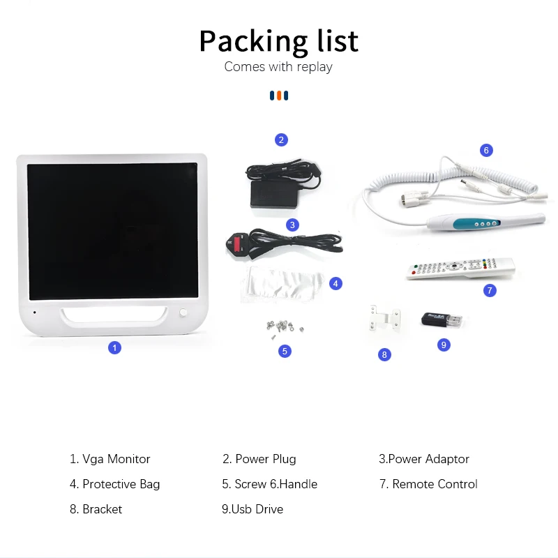 Dental Endoscope 17inch LCD Monitor VGA HDMI Intra Oral Camera 6LED Digital Dentistry Intra Oral Camera 8 Million Pixels