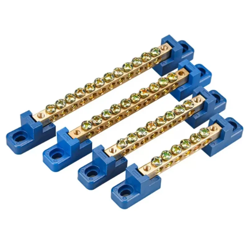 6*9 Copper Ground Bar 4/6/8/10/12 Hole Terminal Block for Electrical Panel Distribution Box  Grounding System