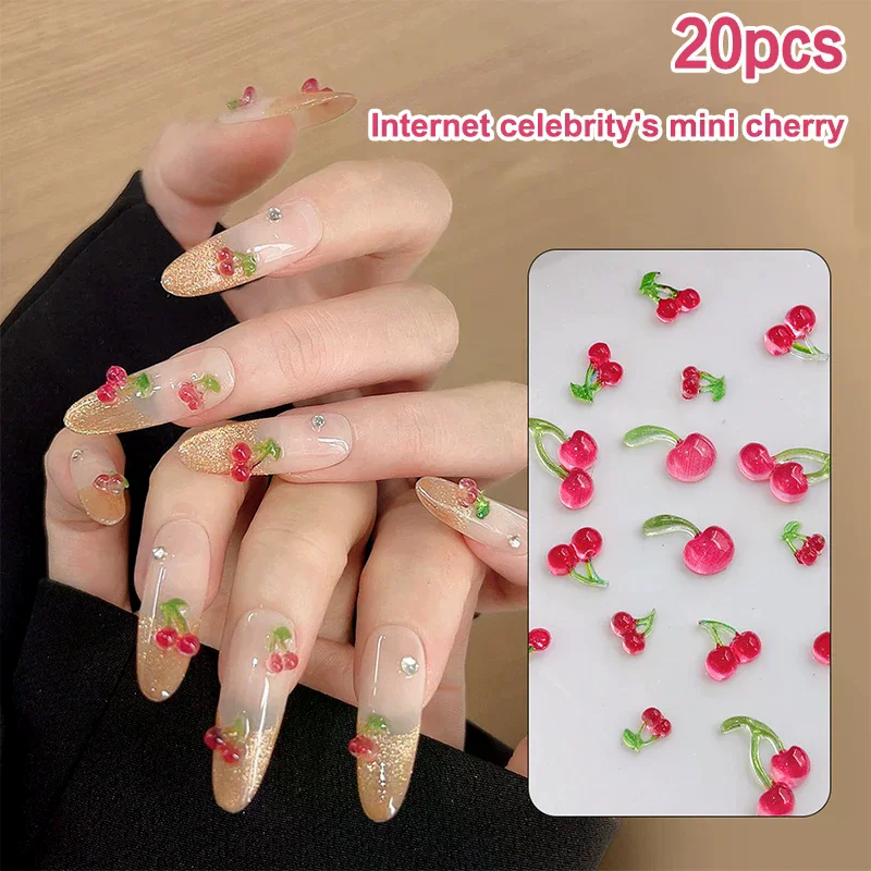 20 Breloques en Résine Sucrée - Nail Art Red Cherry avis et prix