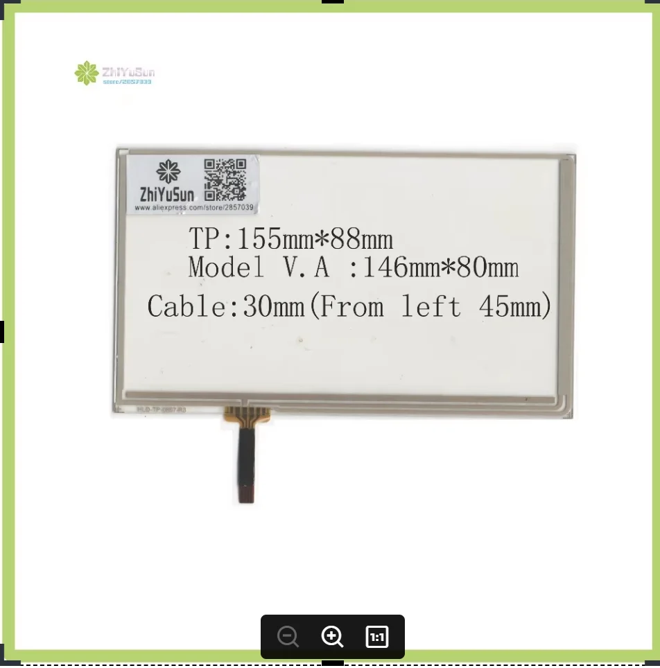 ZhiYuSun HLD-TP-0867 155mm*88mm  Compatible Touch Screen glass 155*88 for GPS tble USE