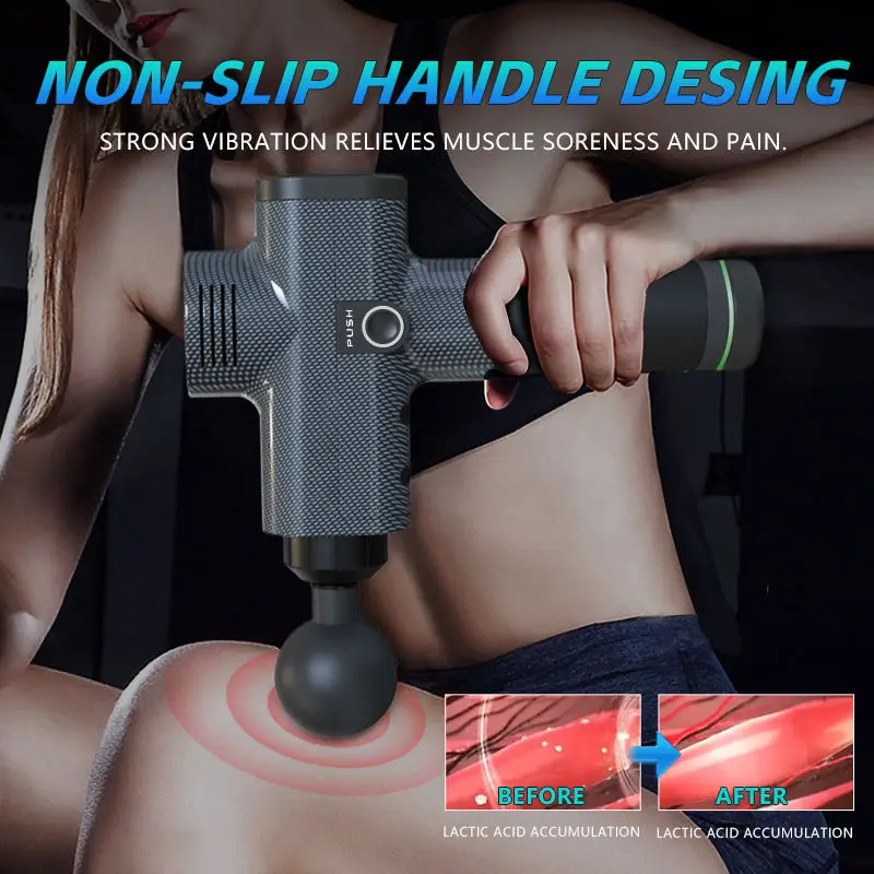 Massage Gun Fascia Deep Muscle Relax Body Neck Massager Electric Fitness Equipment Noise Reduction Male Female