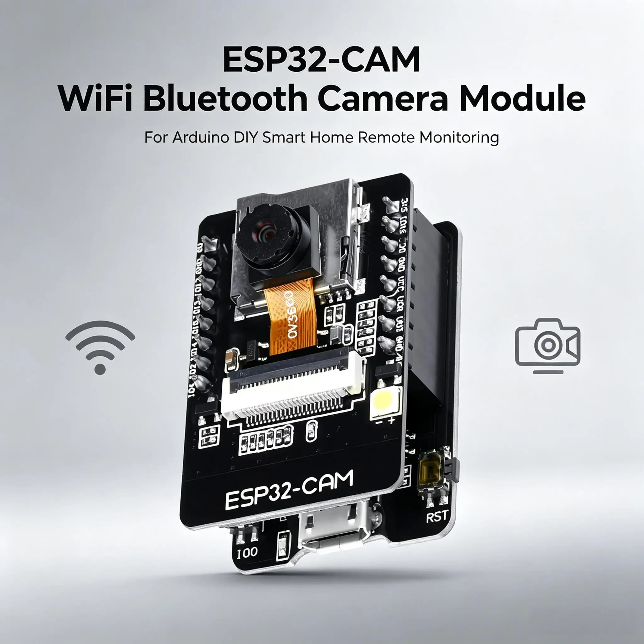 Placa de Desenvolvimento ESP32-CAM ESP32-CAM-MB MICRO USB ESP32 Serial para WiFi CH340 5V Bluetooth + Câmera OV3660