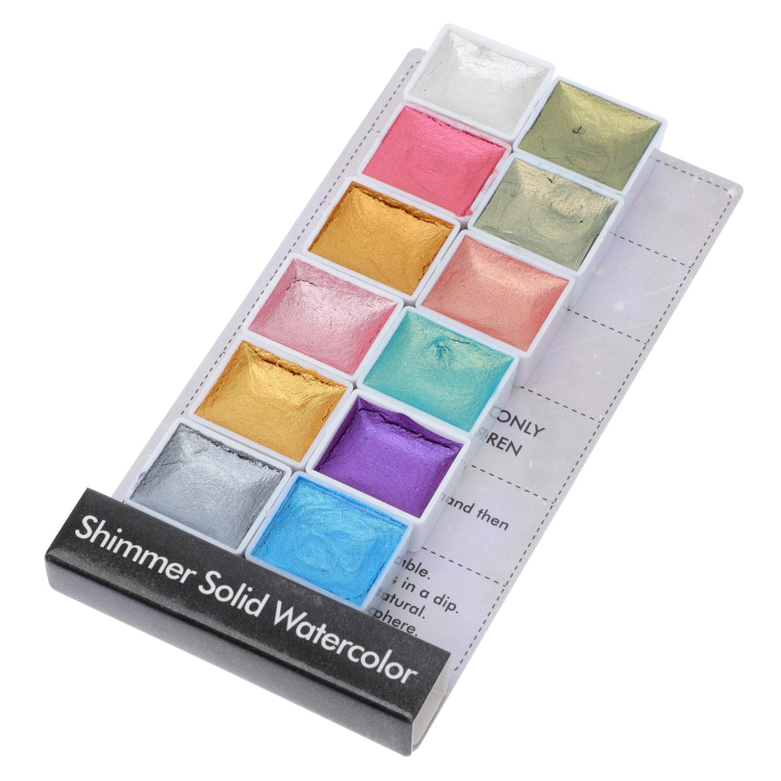 

Solid Watercolor Paint Set Pearlescent Shimmer Glitter for Nail Craft Halloween Creative Color Pigment Kit