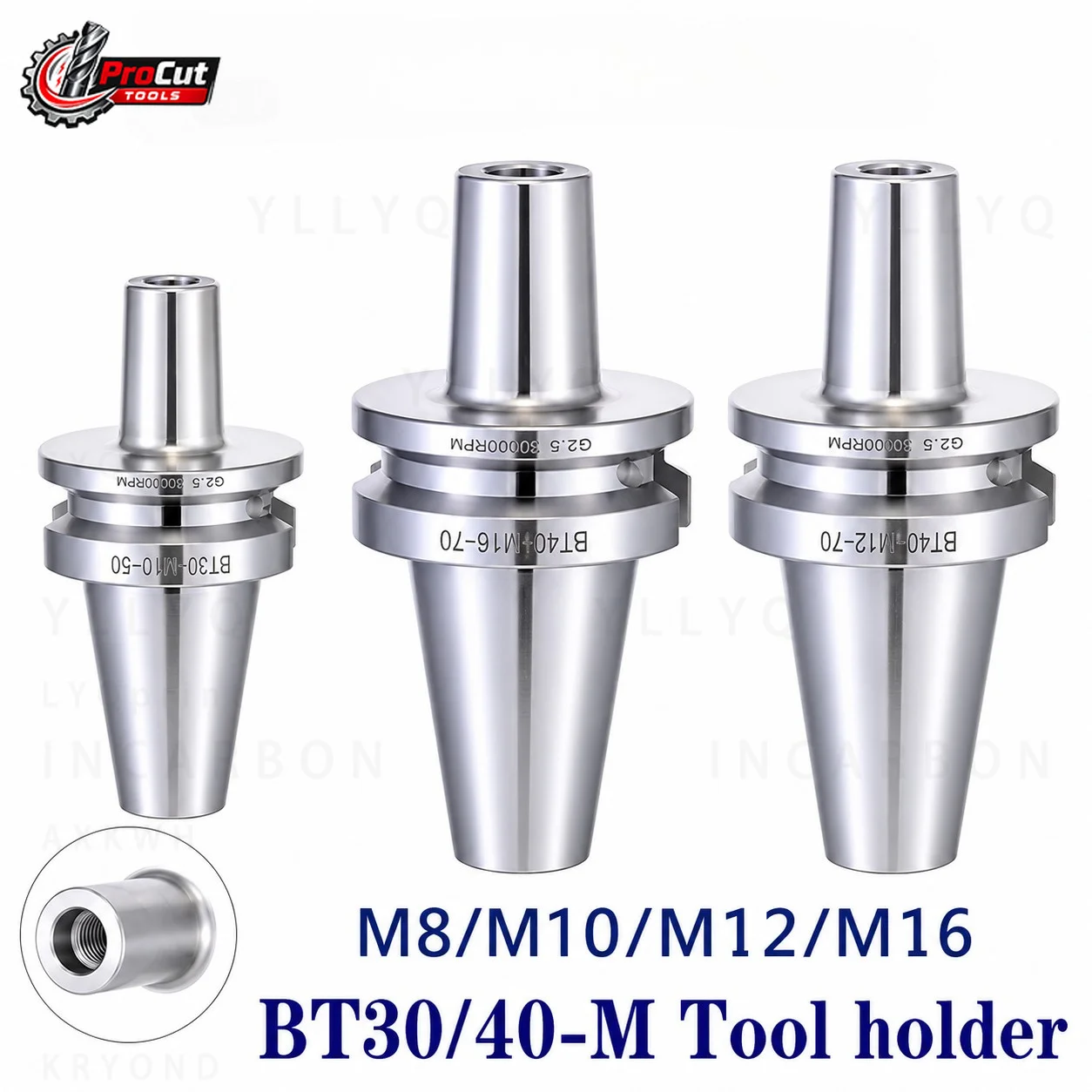 BT30 BT40 BT50 Thread Tool Holder, M8 M10 M12 M16 M20 M25 M32 M35 Screw Type Collet Bracket for CNC