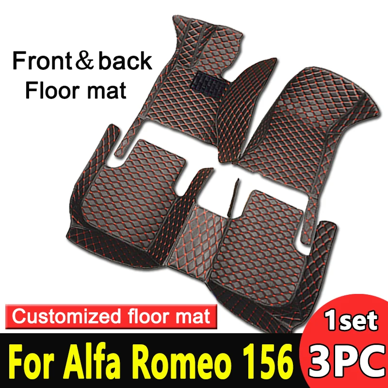 Car Floor Mats For Alfa Romeo 156 1997~2001 Waterproof Anti-dirt Pad Foot Pads Leather Mat Funda Maletero Coche Car Accessories