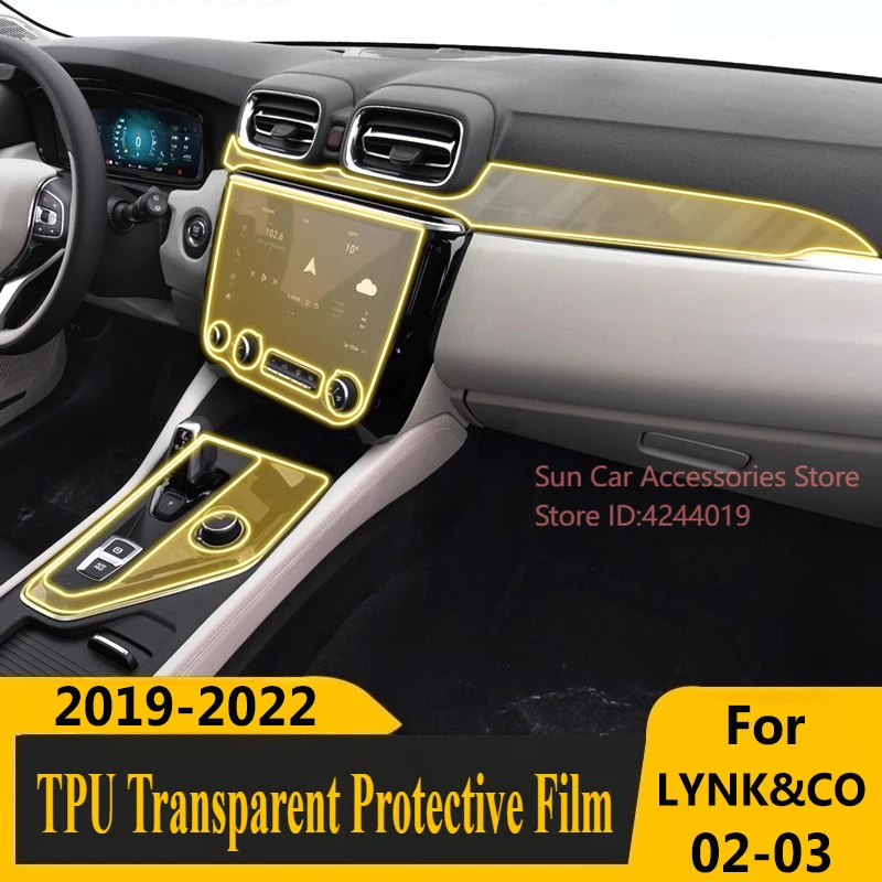 

For LYNK & CO 02-03 PHEV 2019-2022 Screen Central Control Interior Sticker TPU Protective Film Car Interior Modified Accessories
