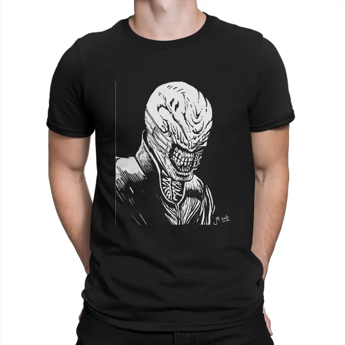 Character Of Movie T-Shirts Men Hellraiser Fun Cotton Tee Shirt Round Neck Short Sleeve T Shirt 4XL 5XL Clothing