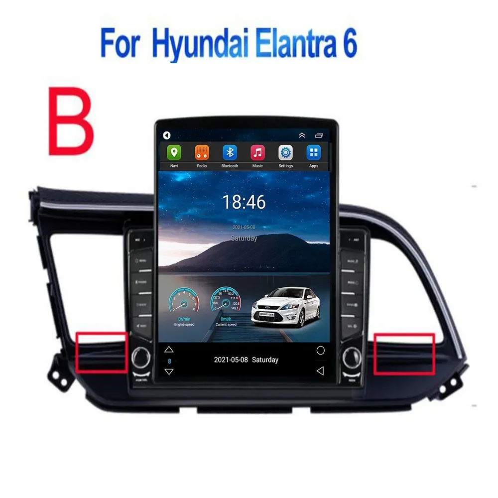 IPS 9.7 "تسلا مسجل الشاشة لشركة هيونداي إلنترا 2016 2017 أندرويد 14.0 راديو السيارة مشغل وسائط متعددة لتحديد المواقع والملاحة dsp FM dvd